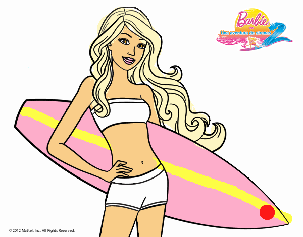 Barbie con tabla de surf