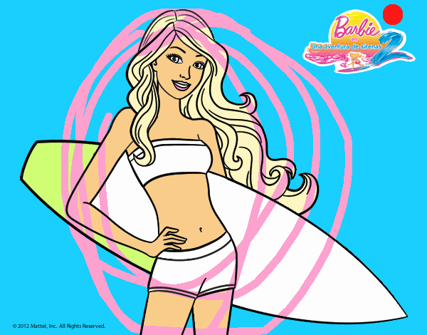 Barbie con tabla de surf