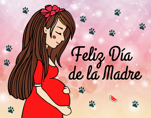 Mamá embarazada en el día de la madre