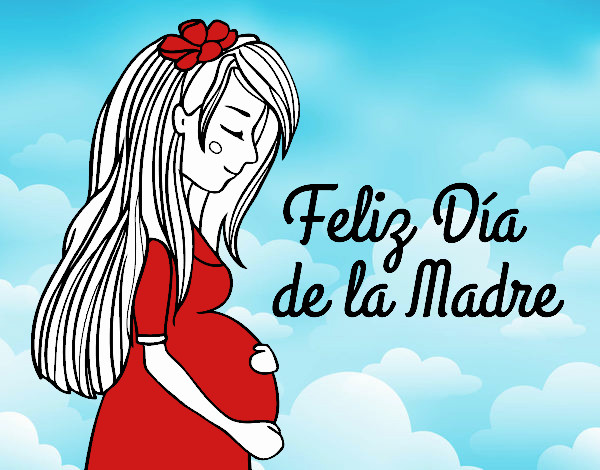 Mamá embarazada en el día de la madre