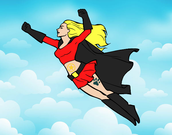 Súper chica volando