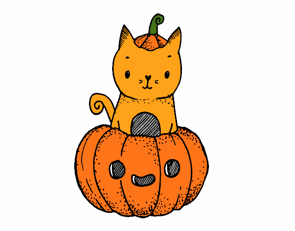 Un gatito de Halloween