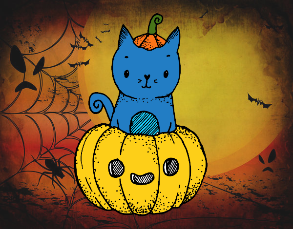 Un gatito de Halloween