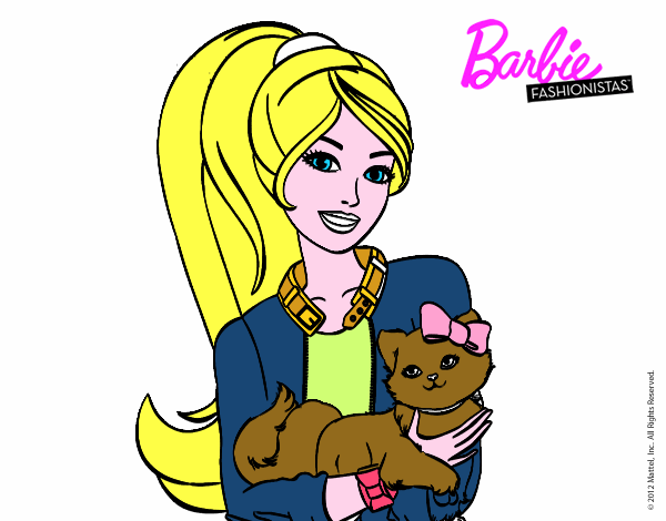 Barbie con su linda gatita