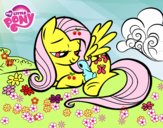 Fluttershy con un conejito