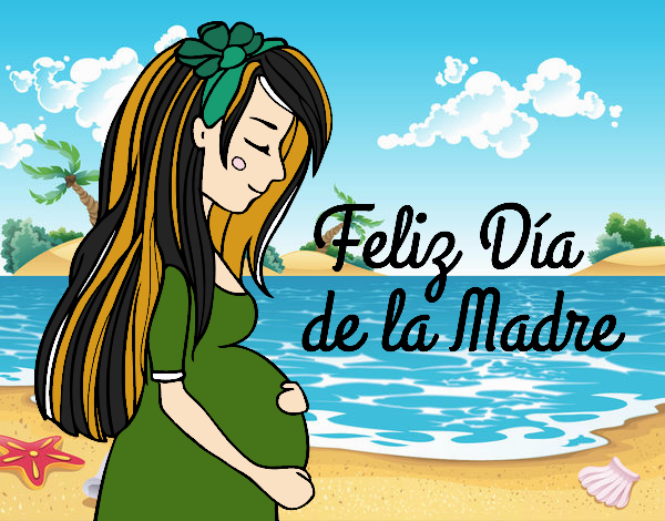 Mamá embarazada en el día de la madre