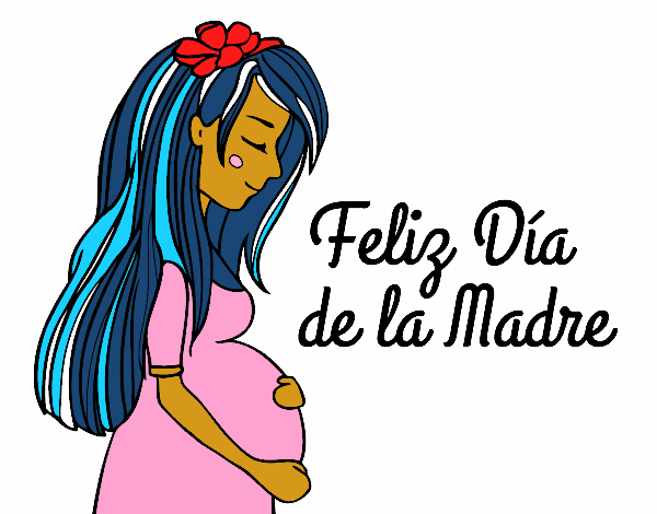 Mamá embarazada en el día de la madre