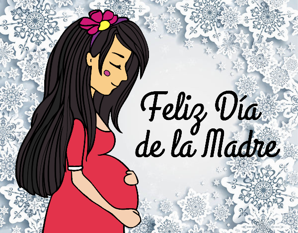 Mamá embarazada en el día de la madre