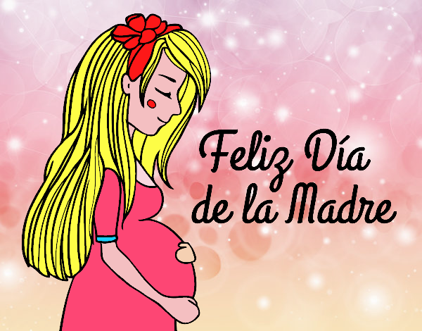 Mamá embarazada en el día de la madre