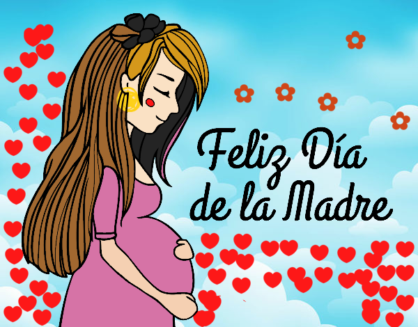 Mamá embarazada en el día de la madre