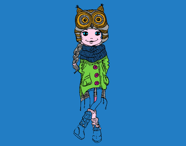 Niña moda de invierno