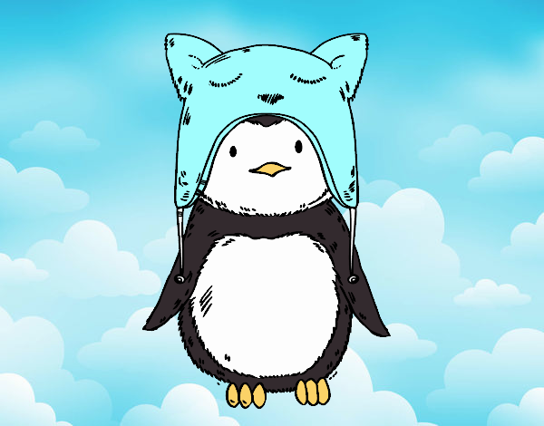 Pingüino con gorrito divertido