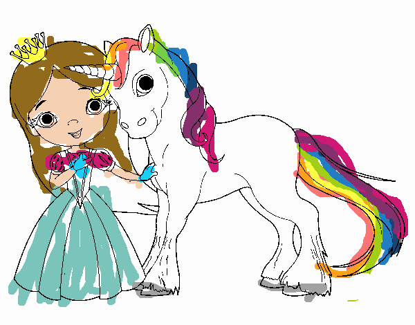 Princesa y unicornio