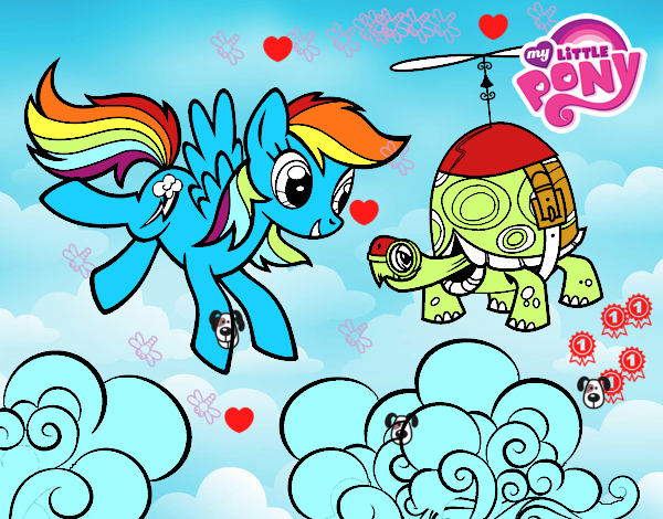 Rainbow Dash y la tortuga tanque