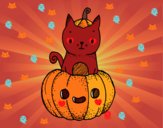 Un gatito de Halloween