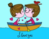 Beso en un bote