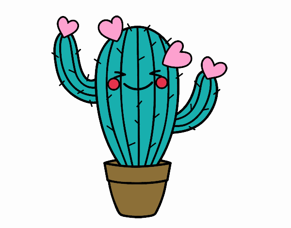 cactus con mofletes y corazones