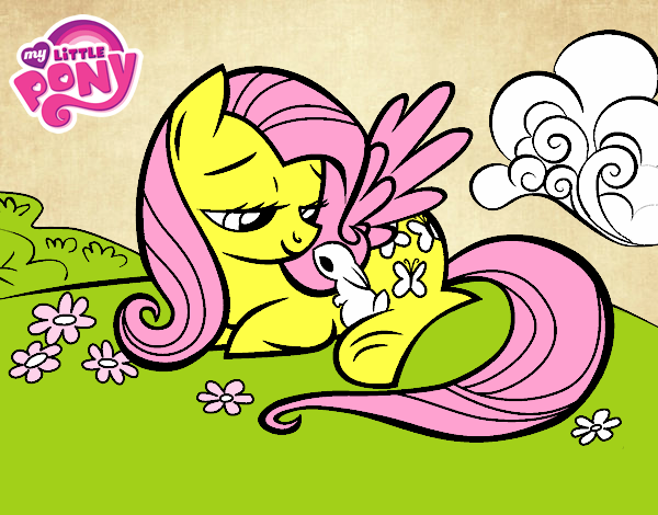 fluttershy con un conejo