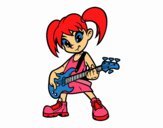 Niña con guitarra eléctrica