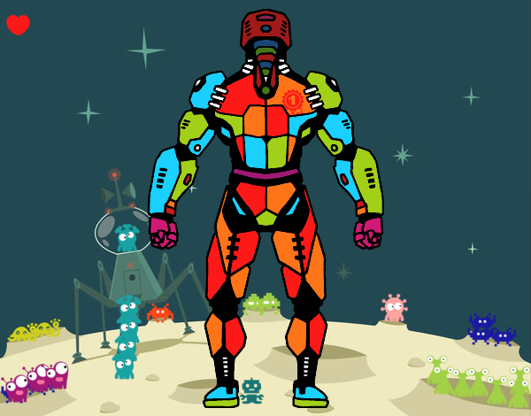 Robot luchador de espaldas