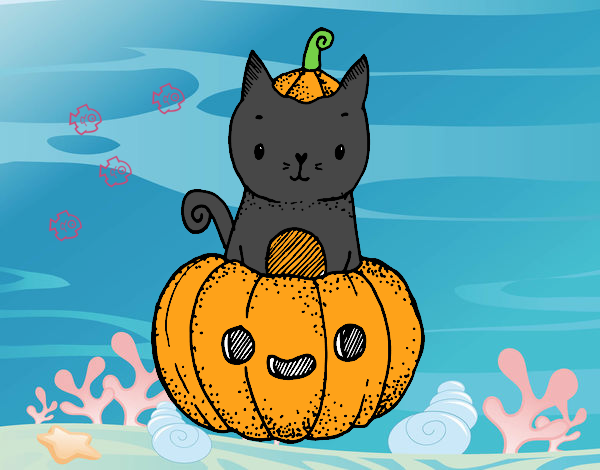 Un gatito de Halloween