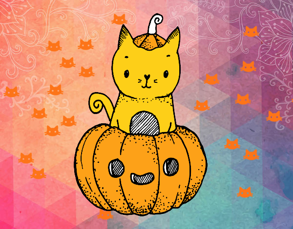 Un gatito de Halloween