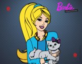 Barbie con su linda gatita