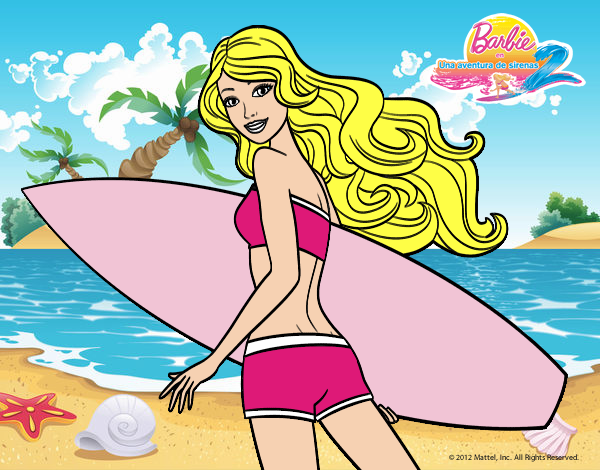 Barbie surfera