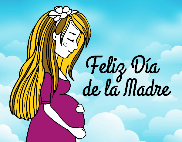 Mamá embarazada en el día de la madre