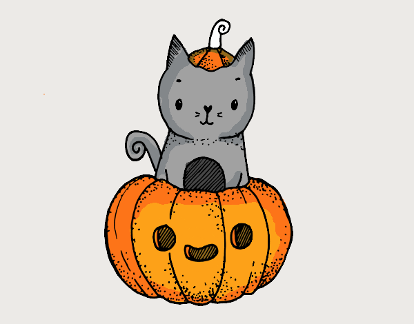 Un gatito de Halloween