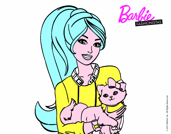 Barbie con su linda gatita