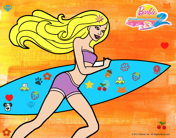 Barbie corre al agua