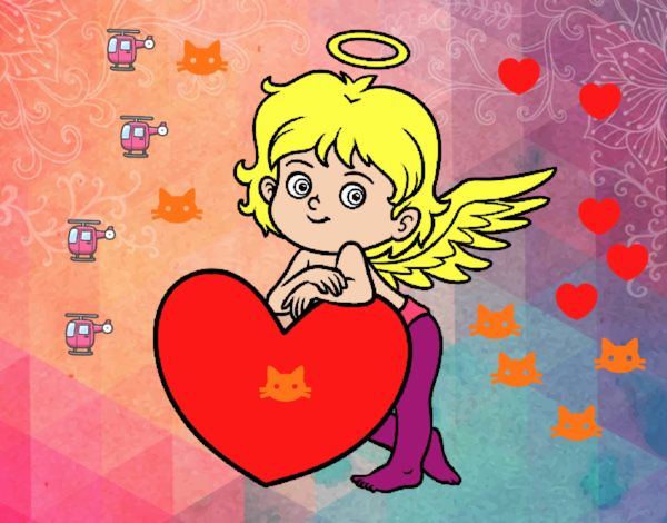 Cupido y un corazón