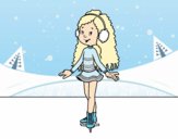 Niña patinadora sobre hielo