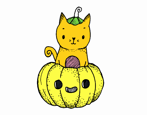 Un gatito de Halloween