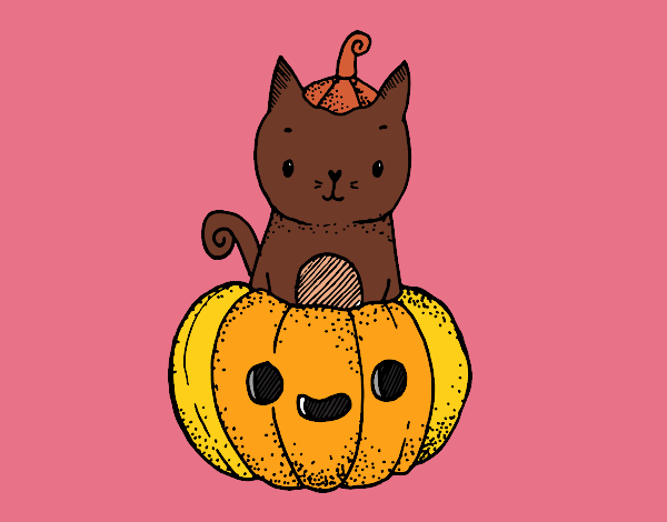 Un gatito de Halloween