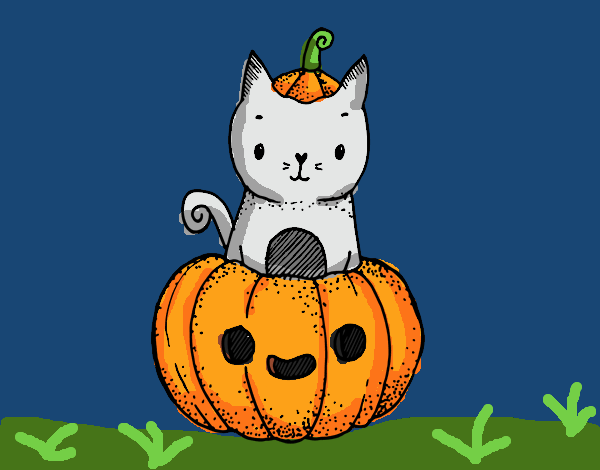 Un gatito de Halloween