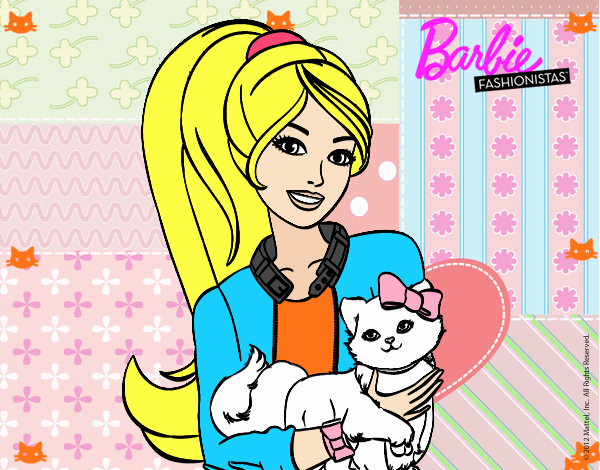 Barbie con su linda gatita