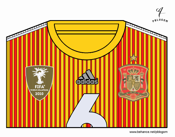 Camiseta del mundial de fútbol 2014 de España