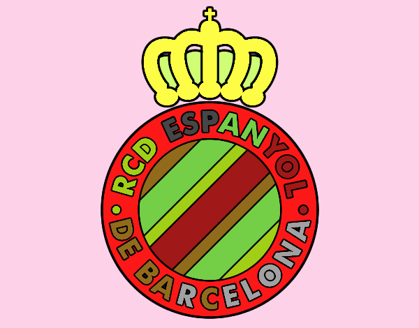 Dibujo de Escudo del RCD Espanyol pintado por en Dibujos.net el