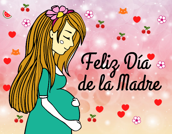 Mamá embarazada en el día de la madre