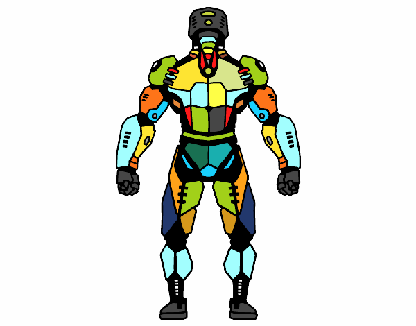 Robot luchador de espaldas