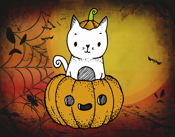 Un gatito de Halloween