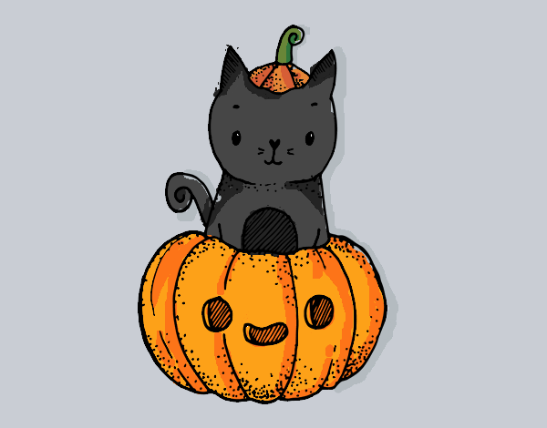 Un gatito de Halloween