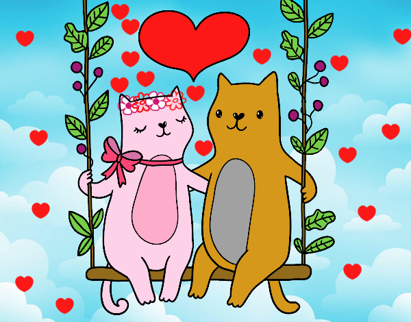 Gatitos enamorados