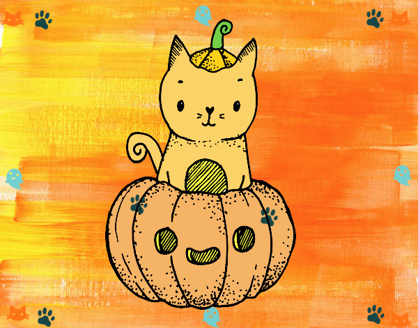 Un gatito de Halloween