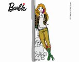 Barbie con cazadora de cuadros