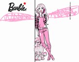 Barbie con cazadora de cuadros