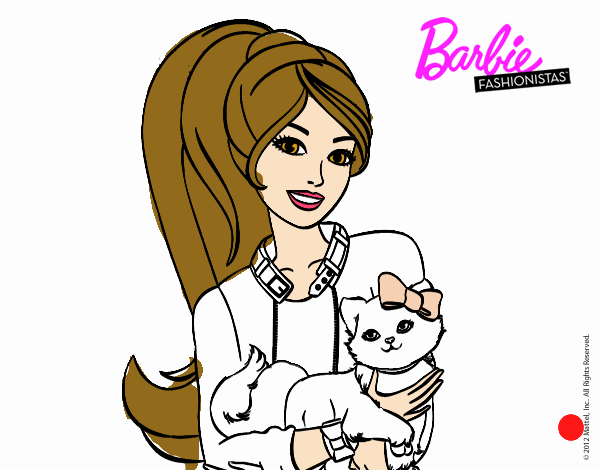 Barbie con su linda gatita