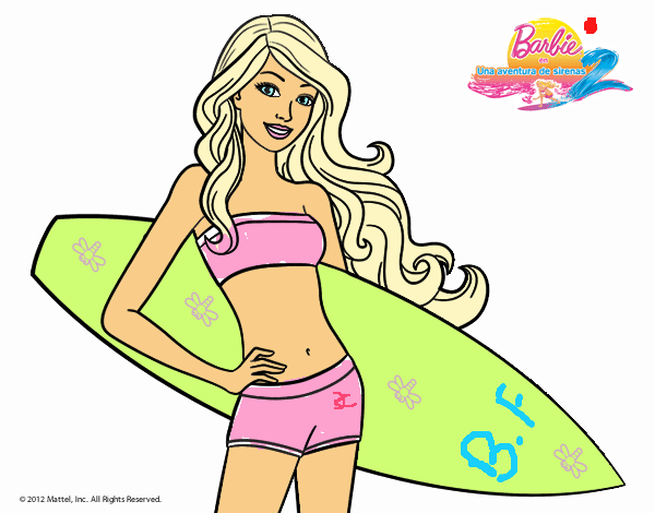 Barbie con tabla de surf